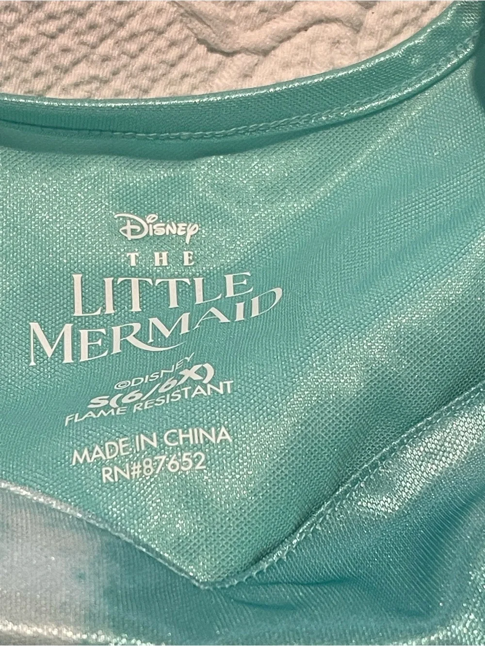 Aqua Mermaid Disney Ariel Nightgown with Ruffle Hem Girls S (6-6X) - Picture 8 of 10
